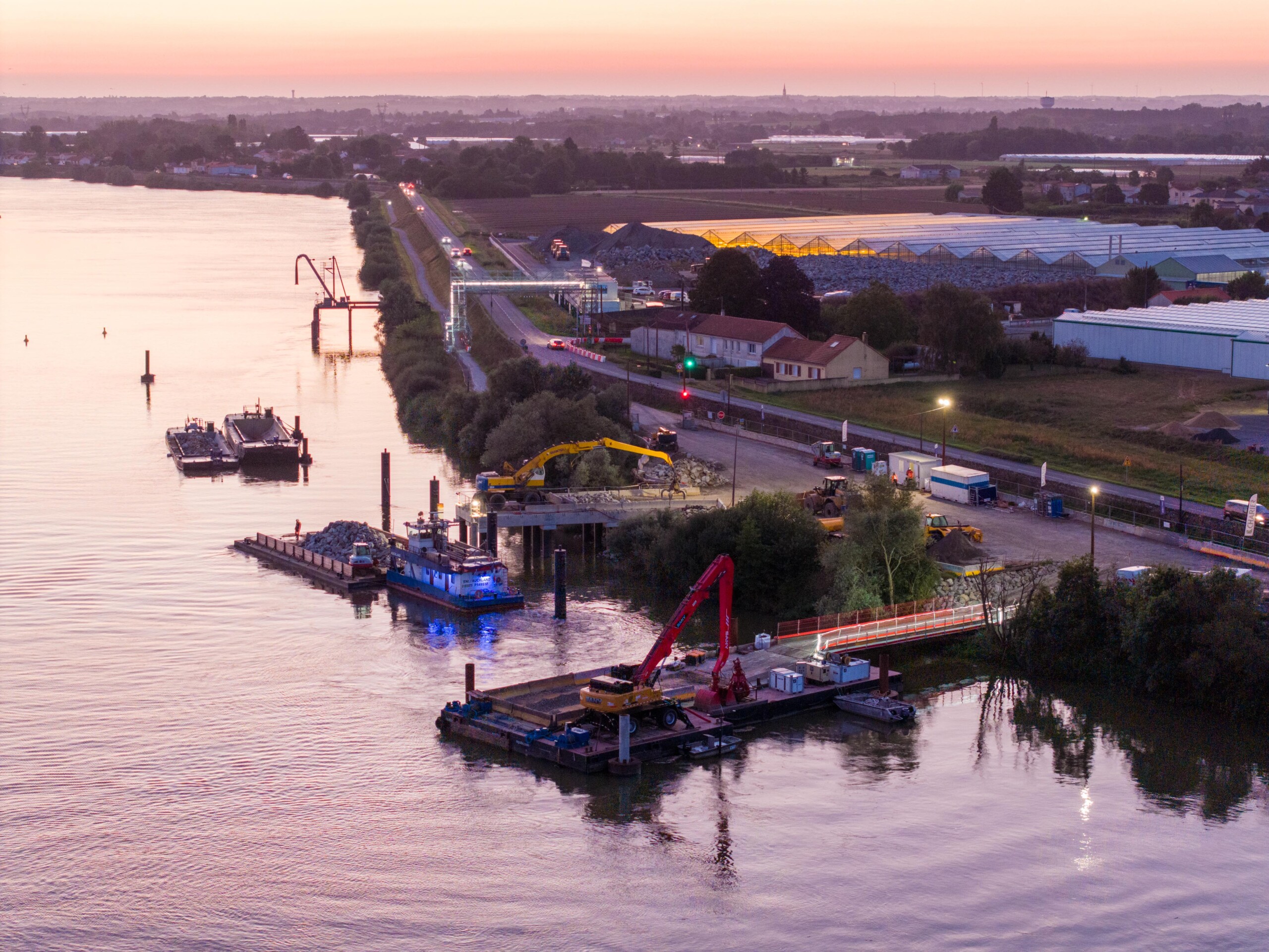 Plan Loire : le chantier de Bellevue (travaux menés par VNF) vu de haut